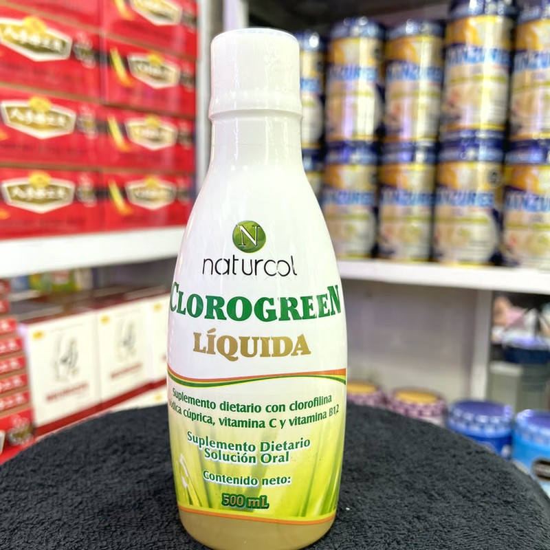 Naturcol Clorogreen Liquida con clorofila, vitamina C y B12 500mL, hepatico y depurativo, a domicilio Villavicencio