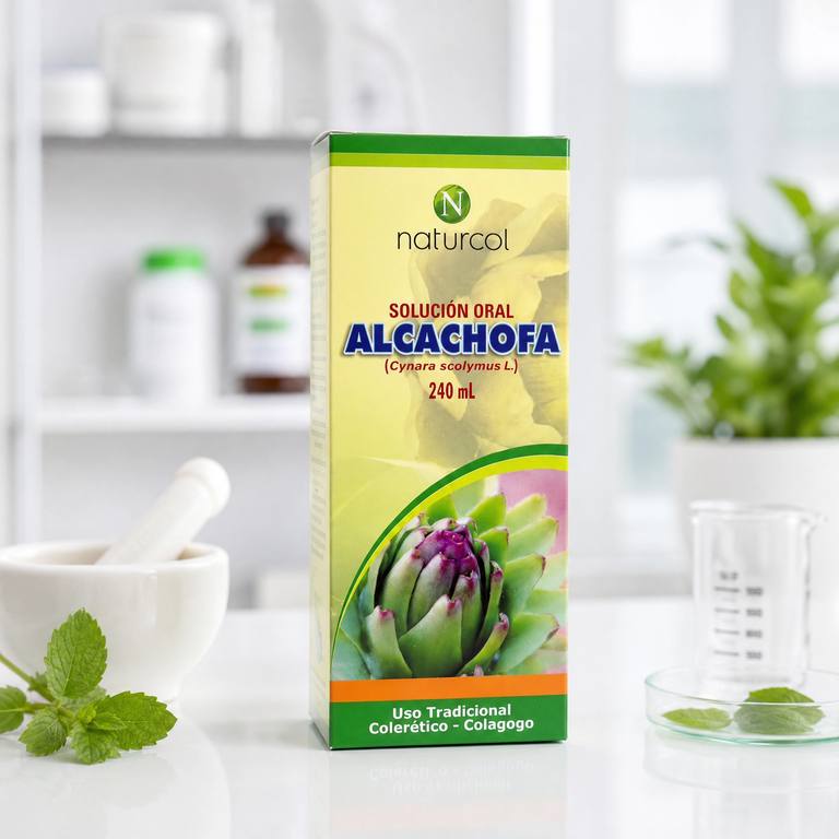 Naturcol Alcachofa solución oral Cynara scolymus 240mL, hepático y depurativo, a domicilio Villavicencio