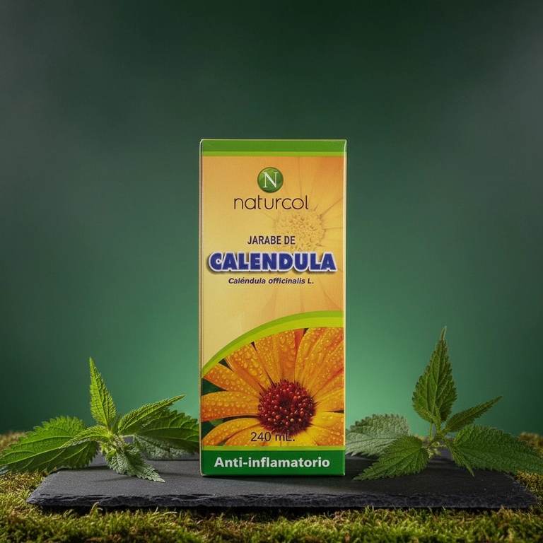 Naturcol Jarabe de Caléndula Calendula officinalis 240mL, defensas e inmunidad, a domicilio Villavicencio
