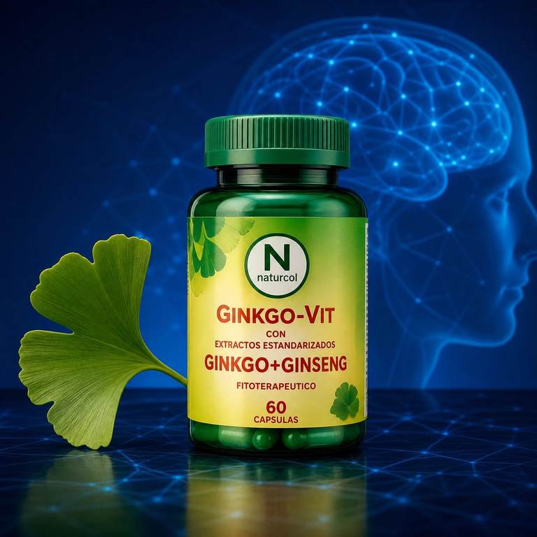 Naturcol Ginkgo-Vit ginkgo y ginseng 60 capsulas, categoria cerebral y memoria, a domicilio Villavicencio