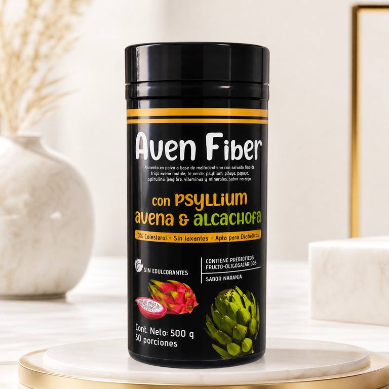 .D.A Aven Fiber con Psyllium, Avena y Alcachofa 500g sabor naranja, fibra y digestión, a domicilio Villavicencio