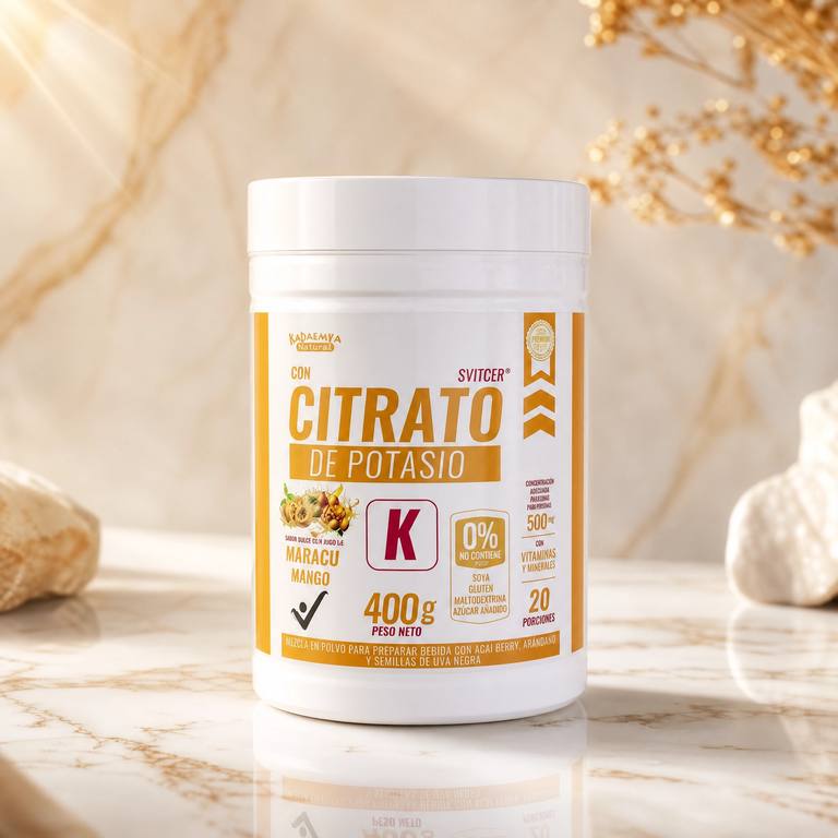 KADAEMVA Citrato de Potasio SVITCER Maracuyá/Mango 400g, minerales esenciales, a domicilio Villavicencio