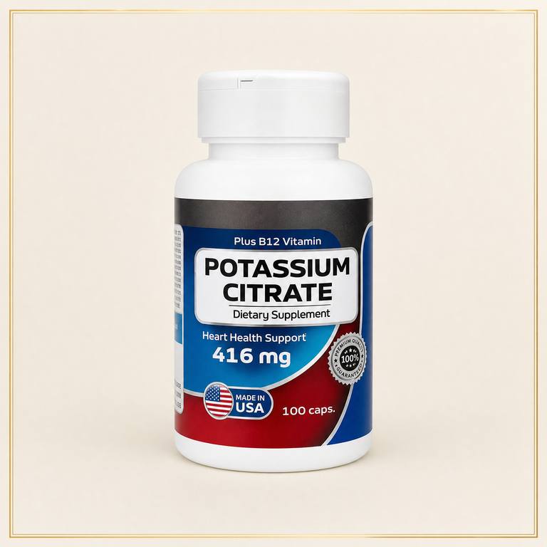 Citrato de Potasio 416 mg + B12 Heart Health, minerales esenciales, a domicilio Villavicencio