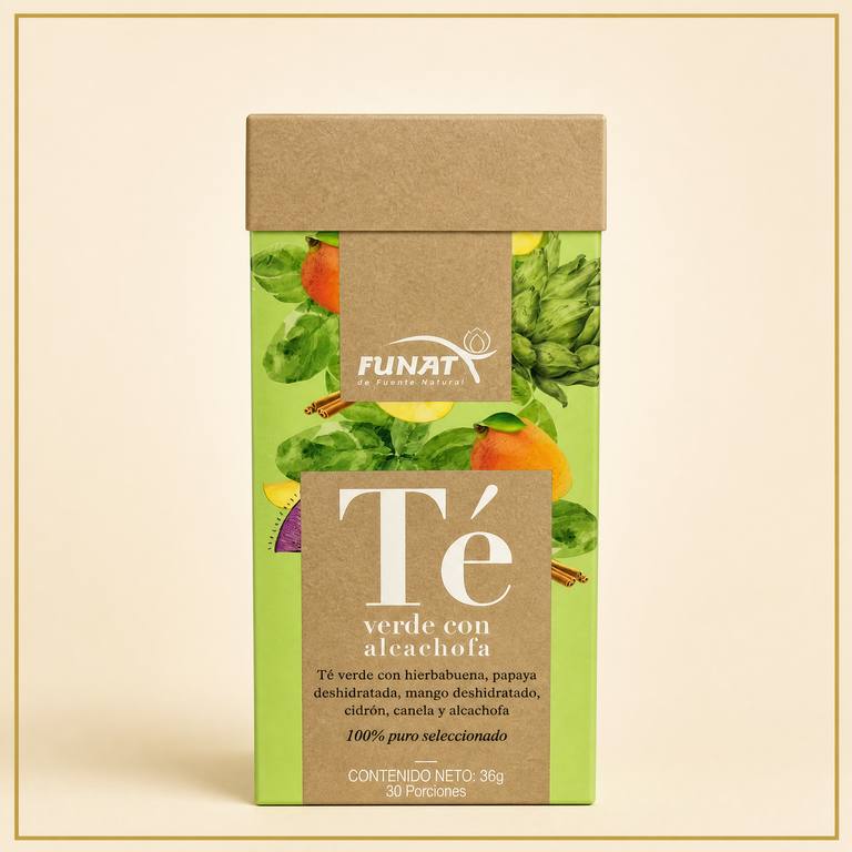 FUNAT Té verde con alcachofa 36 g, bebida de fibra y digestión a domicilio Villavicencio