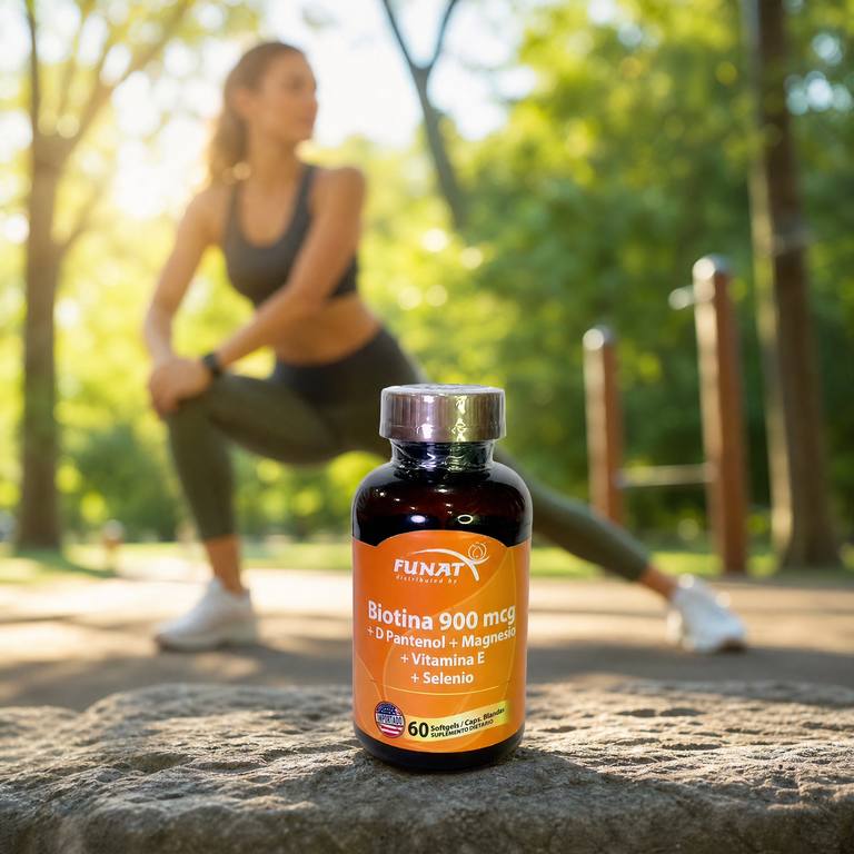 FUNAT Biotina 900 mcg con Vitamina E y Selenio en softgels, colageno y belleza, a domicilio Villavicencio