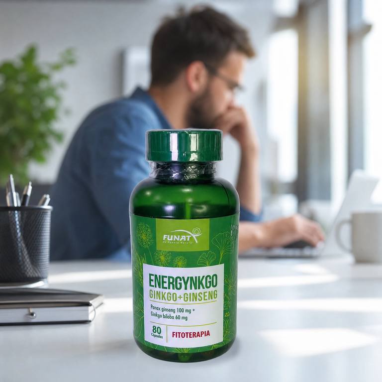 FUNAT Energynkgo Ginkgo + Ginseng 80 cápsulas, cerebral y memoria, a domicilio Villavicencio