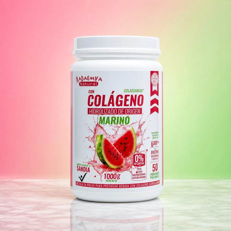 KADAEMVA Natural Colageno Hidrolizado Marino sabor sandia 1000g, colageno y belleza, a domicilio Villavicencio