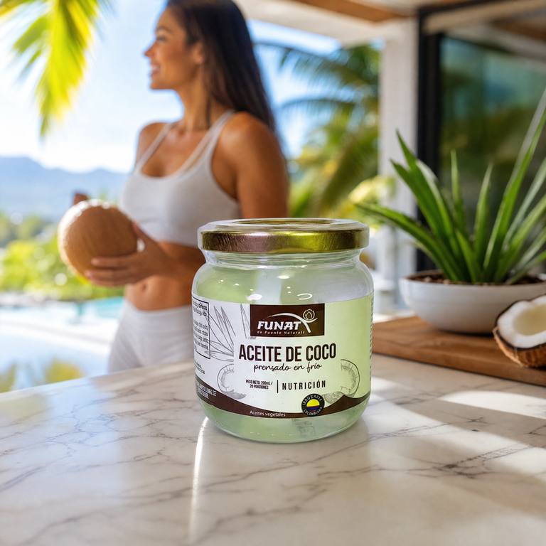 FUNAT Aceite de Coco prensado en frío, fibra y digestión, a domicilio Villavicencio.